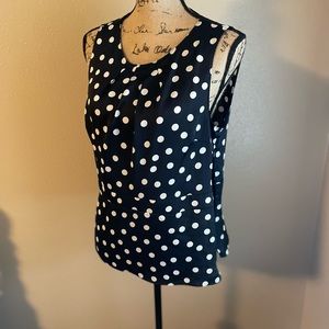 Short sleeve polka dot blouse